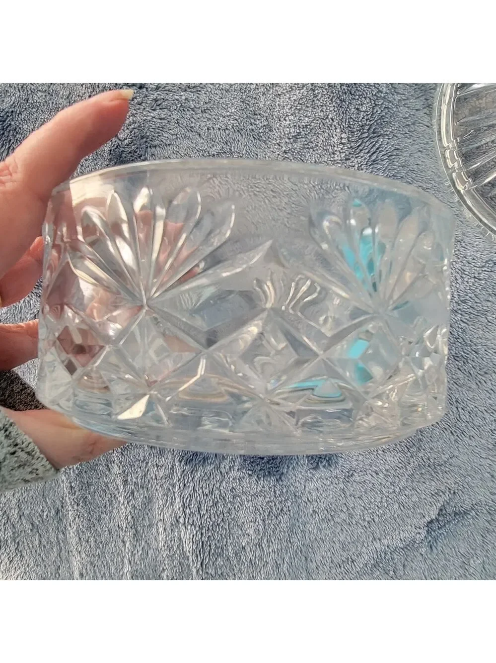 Vintage Shannon Crystal Leaded Crystal Round Powder Bowl with Lid Trinket Box